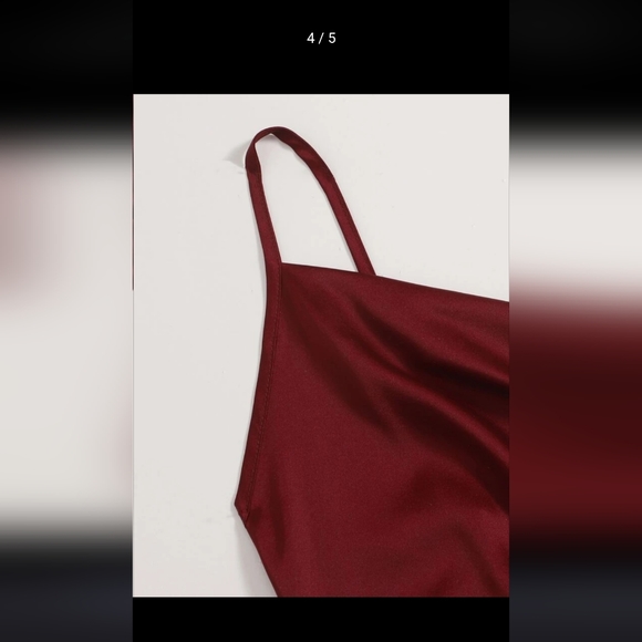 SHEIN Unity Tie Back Satin Crop Cami Top - Picture 2 of 5